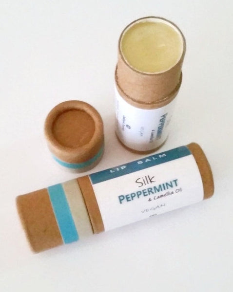 All Natural Peppermint & Camellia Oil Lip Balm - Vegan or Australian Organic Beeswax - Palm Oil Free - Zero Waste