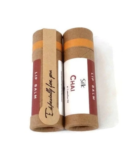 All Natural 'Chai' Lip Balm - Vegan or Australian Organic Beeswax - Palm Oil Free - Zero Waste