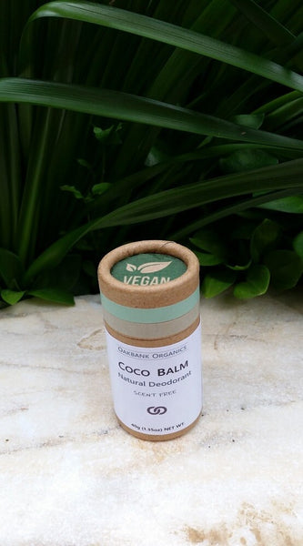Coco Balm Scent-Free Natural Deodorant - Vegan - Zero Waste - No Aluminium Salts or Bicarb / Baking Soda