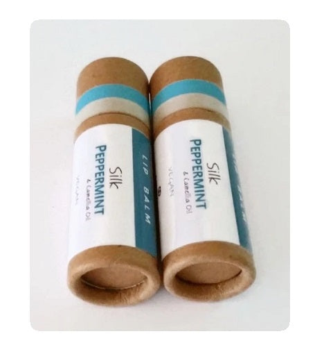 All Natural Peppermint & Camellia Oil Lip Balm - Vegan or Australian Organic Beeswax - Palm Oil Free - Zero Waste