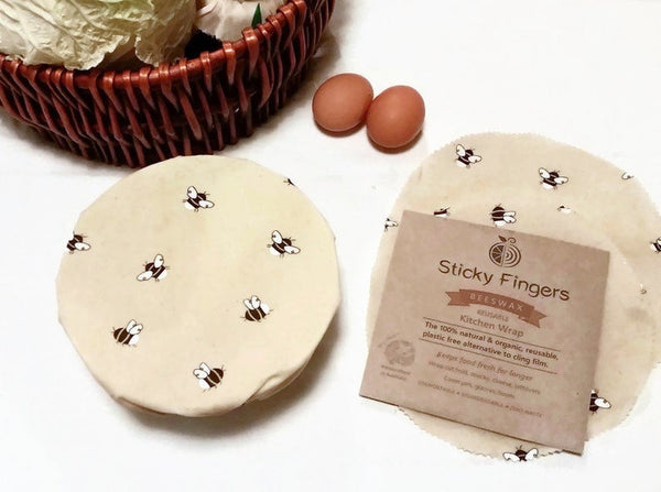 Sticky Fingers Bumblebee Kitchen Wraps - 100% Australian Organic Beeswax