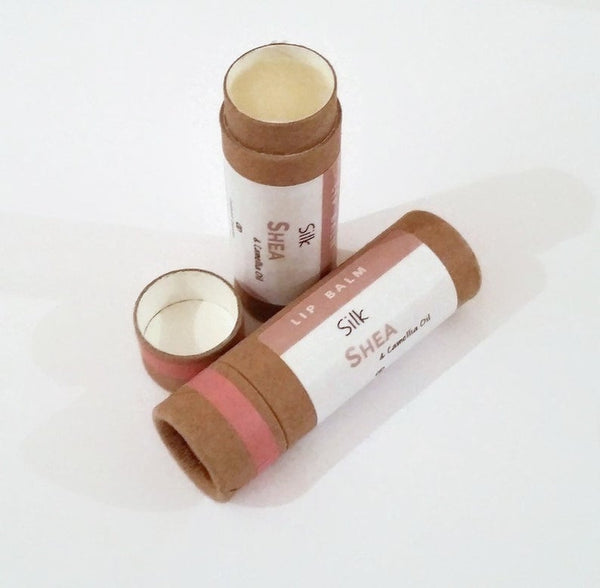 All Natural Shea + Camellia Oil Lip Balm - Unscented - Vegan or Australian Organic Beeswax - Palm Oil Free - Zero Waste