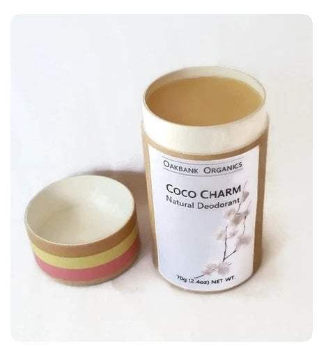 Coco Charm Natural Deodorant - Vegan or Australian Organic Beeswax - Palm Oil Free - Bicarb Free - Zero Waste