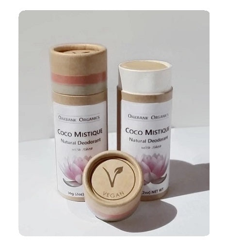 Coco Mistique Natural Deodorant with Shea - Vegan or Australian Organic Beeswax - Palm Oil Free - Bicarb Free - Zero Waste