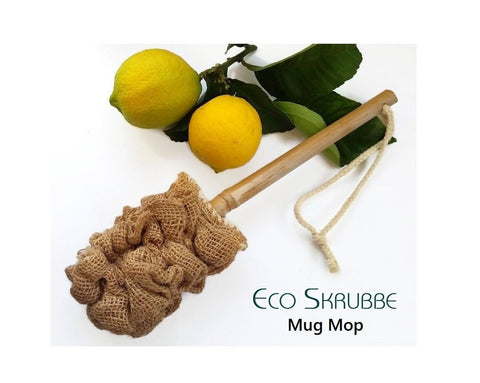 Eco Skrubbe Mug Mop - 100% Natural Bottle Brush/Mop, Biodegradable, Compostable, Plastic Free, Zero Waste